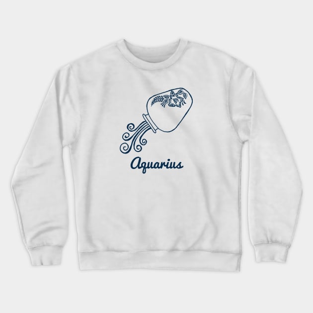 Aquarius Zodiac Horoscope Vase with Flower Sign and Name Crewneck Sweatshirt by ActivLife